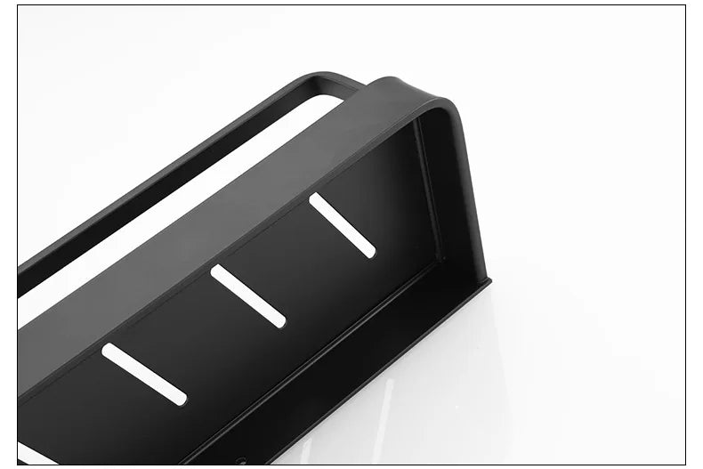 Black/White Space Aluminum Bathroom Shelf โ Shampoo Holder & Kitchen Storage Rack