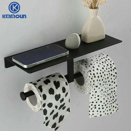 Black/White Space Aluminum Bathroom Shelf – Shampoo Holder & Kitchen Storage Rack