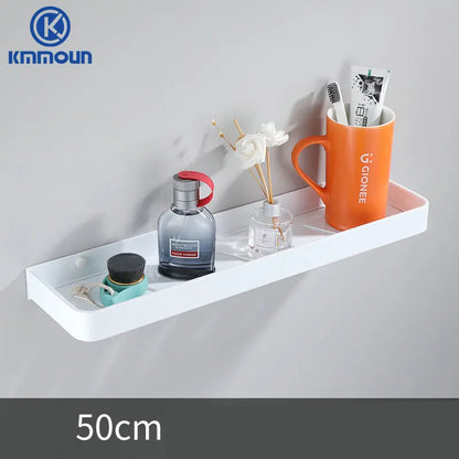 Black/White Space Aluminum Bathroom Shelf – Shampoo Holder & Kitchen Storage Rack