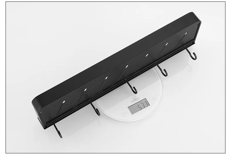 Black/White Space Aluminum Bathroom Shelf – Shampoo Holder & Kitchen Storage Rack