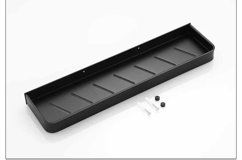 Black/White Space Aluminum Bathroom Shelf – Shampoo Holder & Kitchen Storage Rack
